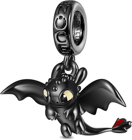 GNOCE How to Train Your Dragon Toothless Flapping Wings Pendant Dangle Charm or Women, S925 Sterling Silver Dangle Charms for Women Wife, Valentine‘s Day, Mother’s Day Jewelry (Toothless) in Saudi Arabia