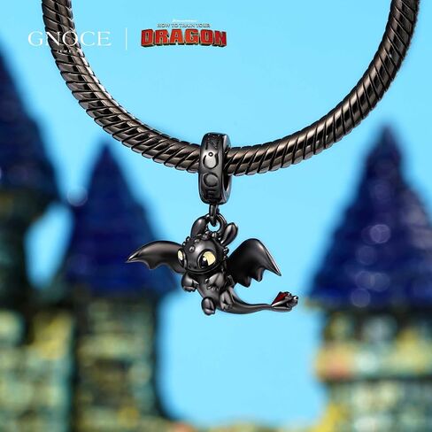 GNOCE How to Train Your Dragon Toothless Flapping Wings Pendant Dangle Charm or Women, S925 Sterling Silver Dangle Charms for Women Wife, Valentine‘s Day, Mother’s Day Jewelry (Toothless) in Saudi Arabia