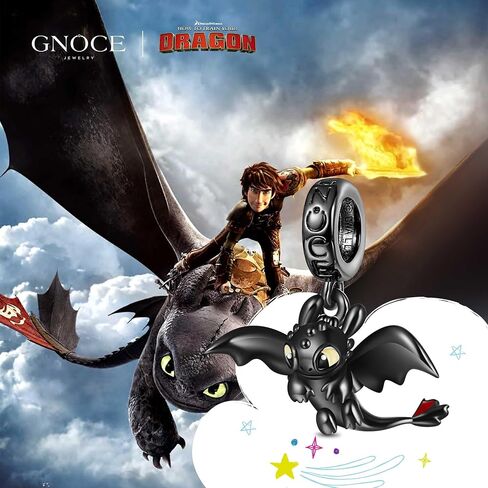 GNOCE How to Train Your Dragon Toothless Flapping Wings Pendant Dangle Charm or Women, S925 Sterling Silver Dangle Charms for Women Wife, Valentine‘s Day, Mother’s Day Jewelry (Toothless) in Saudi Arabia