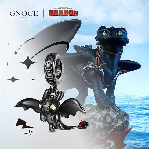 GNOCE How to Train Your Dragon Toothless Flapping Wings Pendant Dangle Charm or Women, S925 Sterling Silver Dangle Charms for Women Wife, Valentine‘s Day, Mother’s Day Jewelry (Toothless) in Saudi Arabia