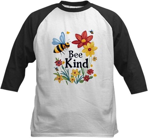 Cafepress Bee Kids Kids Baseball T Shirt Kids Cotton Baseball Jersey ، 3/4 Raglan Sleeve Shirt in Kuwait