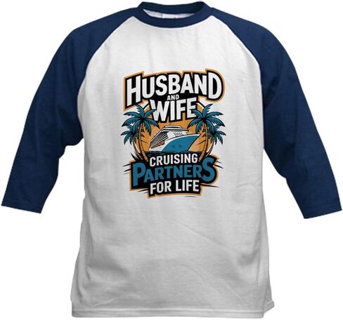 Cafepress زوج وزوجة يبحر الشركاء من أجل الحياة في لعبة البيسبول Tirt Kids Cotton Jersey ، 3/4 قميص راجلان. in Kuwait