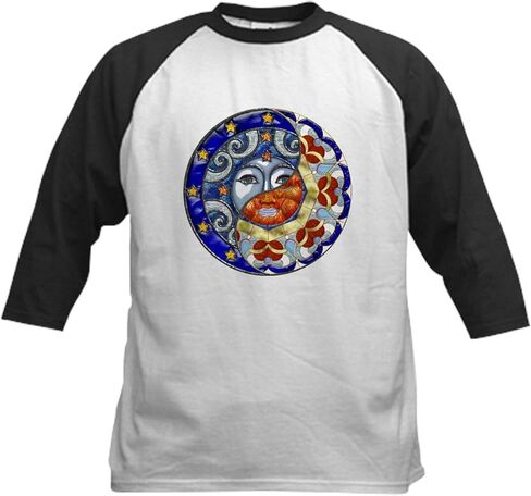 Cafepress Harvest Moons Sun and Moon Yin Yang Baseball Jerse Kids Cotton Baseball Jersey ، 3/4 Raglan Sleeve Shirt in Kuwait