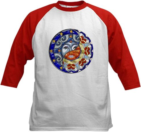 Cafepress Harvest Moons Sun and Moon Yin Yang Baseball Jerse Kids Cotton Baseball Jersey ، 3/4 Raglan Sleeve Shirt in Kuwait