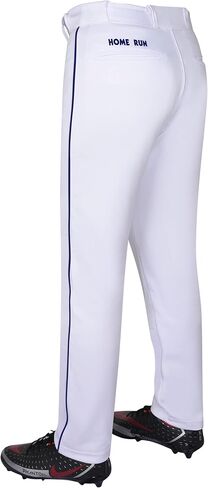 Exxact Sports Homerun Mens Baseball Pants - Full Length Baseball Pants Mens with Piping, Semi-Relaxed Open Bottom Pants in Saudi Arabia