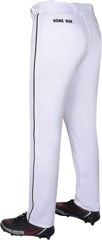 Exxact Sports Homerun Mens Baseball Pants - Full Length Baseball Pants Mens with Piping, Semi-Relaxed Open Bottom Pants in Saudi Arabia