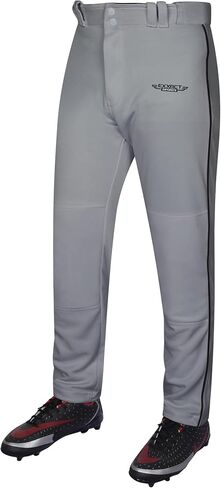 Exxact Sports Homerun Mens Baseball Pants - Full Length Baseball Pants Mens with Piping, Semi-Relaxed Open Bottom Pants in Saudi Arabia