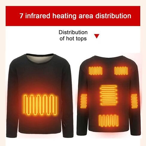 Electric Heated Shirt for Men Women, USB Charging, Washable Heating Top for Outdoor Hunting (No Battery)(Male Black,XXL-XXLarge) in Saudi Arabia