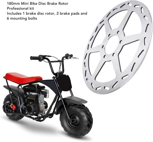 180mm Mini Bike Disc Brake Rotor with Pads Replacement for Mega Moto Classic 80 MM B80 105 MM B105 1000w Electric Mini Bike Powersports Parts in Saudi Arabia