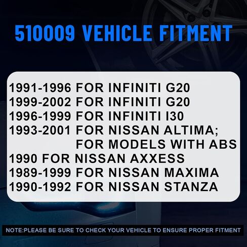 510009 محمل محور العجلة اليسرى/الأيمن الأمامي لـ Infiniti G20/1991-1996 و 1999-2002/i30 96-99 ، لنيسان Altima 1993-2001/Axxess 90/Maxima 89-99/Stanza 90-92 in Kuwait