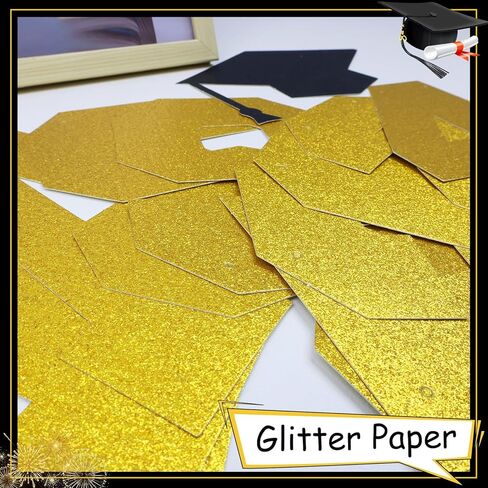 Graduation Decorations Class of 2024, 2024 Graduation Party Decorations, Congrats Grad Banner, Class of 2024, Black and Gold Glitter Sign for College Graduation Party Supplies in Kuwait