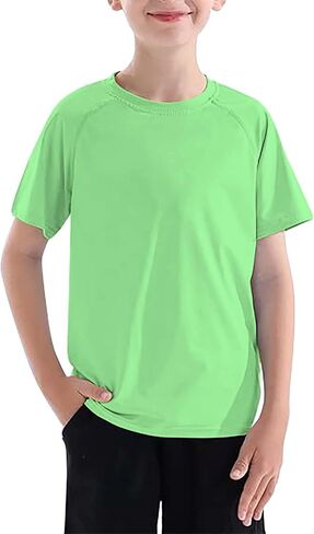 Teens Boys Shirts Kids Summer Cotton Basic Solid Sport Short Sleeve Tops Little Boy Fashion Casual Soft Baseball Clothes Tee in Saudi Arabia