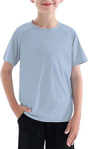 Teens Boys Shirts Kids Summer Cotton Basic Solid Sport Short Sleeve Tops Little Boy Fashion Casual Soft Baseball Clothes Tee in Saudi Arabia