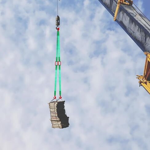 2 Pack 3.3 Ft Lifting Slings Straps with Hooks 4410 Lb Pounds Capacity Polyester Bridle Sling Heavy Duty Two Leg Lifting Slings and Straps for Engines Cranes Hoists Truck Cargo in Kuwait