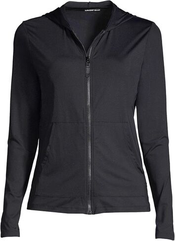 Lands' End Women's Sunshade UPF 50 Hooded Zip Front Rash Guard in Kuwait
