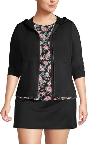 Lands' End Women's Sunshade UPF 50 Hooded Zip Front Rash Guard in Kuwait