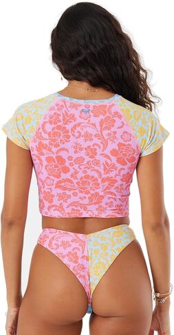 Roxy Women's Crop Top Rash Guard – UPF 50+, Quick-Dry Swim Shirt, Pool, Surf, Beach, Water Sports in Saudi Arabia