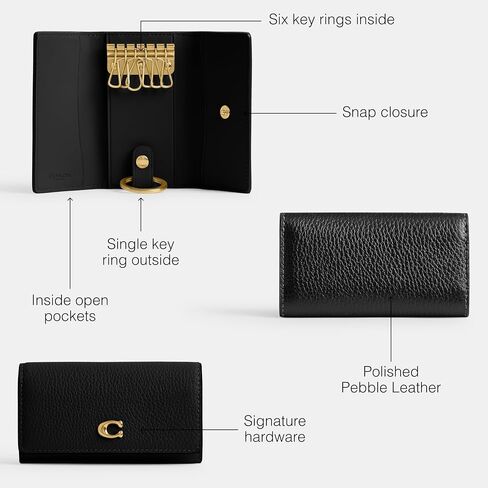 Coach Ring Key Case 6 ، B4/Black in Kuwait