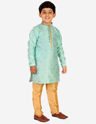 Boy's Silk Kurta Sets | Jaquard | Kids Ethnic Wear Self Design (S-174) in Kuwait
