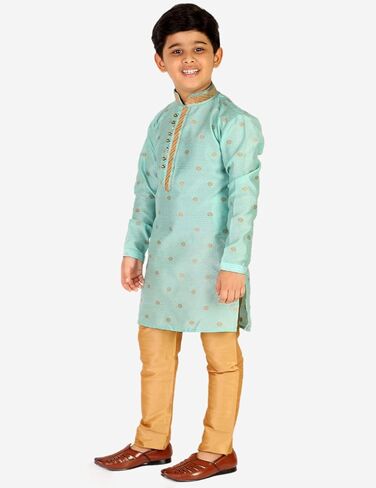 Boy's Silk Kurta Sets | Jaquard | Kids Ethnic Wear Self Design (S-174) in Kuwait