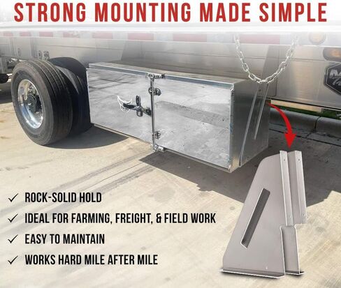 MyTee Products Aluminium Mounting Brackets for Flatbed و Stepdeck Trailer Toolbox - 18 "× 24" ولحمة ، مربع تثبيت Truck Truck Mount in Saudi Arabia