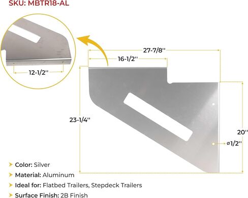 MyTee Products Aluminium Mounting Brackets for Flatbed و Stepdeck Trailer Toolbox - 18 "× 24" ولحمة ، مربع تثبيت Truck Truck Mount in Saudi Arabia