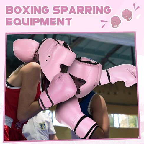 Boxing Headgear and Gloves Set for Kids Youth Pink 4oz Unicorn Boxing Gloves and Wrestling Headgear Boxing Sparring Equipment for Boxing Kick Boxing Muay Thai BJJ Karate Training in Saudi Arabia
