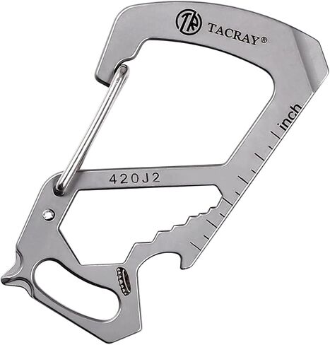 TACRAY Compact Carabiner Keychain Clip, Titanium EDC key holder, Anti-Lost Keychain Hook, Multi-tool Bottle Opener Keychain, Quick Released Backpack Clasp in Kuwait