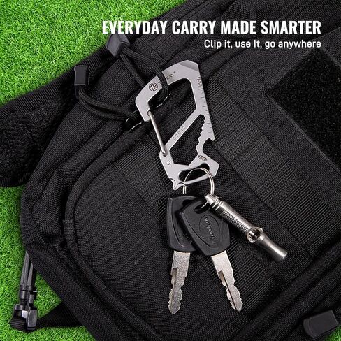 TACRAY Compact Carabiner Keychain Clip, Titanium EDC key holder, Anti-Lost Keychain Hook, Multi-tool Bottle Opener Keychain, Quick Released Backpack Clasp in Kuwait