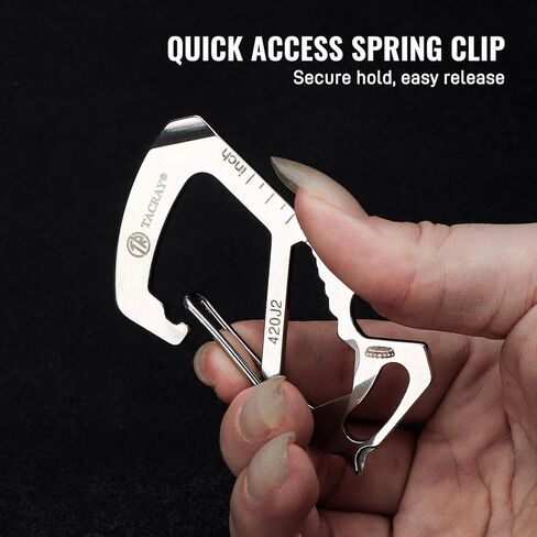 TACRAY Compact Carabiner Keychain Clip, Titanium EDC key holder, Anti-Lost Keychain Hook, Multi-tool Bottle Opener Keychain, Quick Released Backpack Clasp in Kuwait