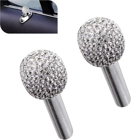 Pack of 2 Car Door Latch, Bling Alloy Side Door Switch, Car Personalized Decorative Accessory, Universal for Most Cars SUVs (White) in Saudi Arabia