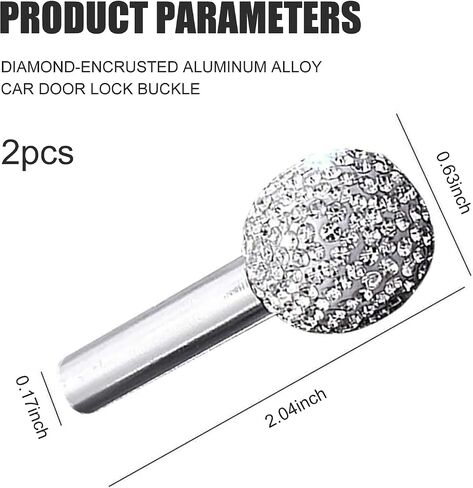 Pack of 2 Car Door Latch, Bling Alloy Side Door Switch, Car Personalized Decorative Accessory, Universal for Most Cars SUVs (White) in Saudi Arabia