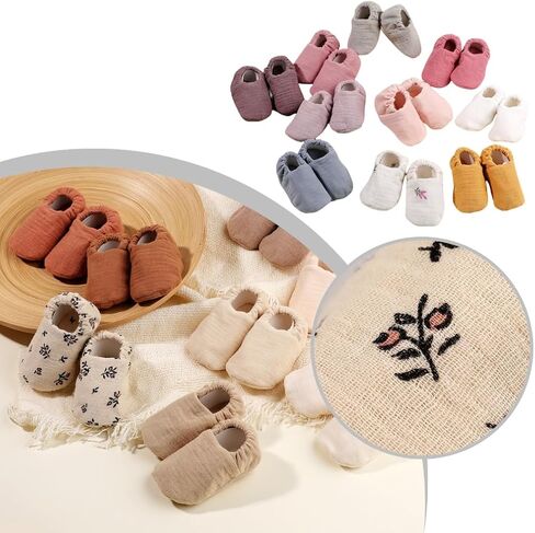 Comfortable Newborns Cotton Socks Shoes Gentle Care Prewalker for Boys and Girls Baby Learning to Walking Shoes in Kuwait