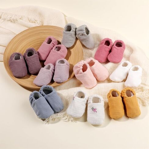 Comfortable Newborns Cotton Socks Shoes Gentle Care Prewalker for Boys and Girls Baby Learning to Walking Shoes in Kuwait