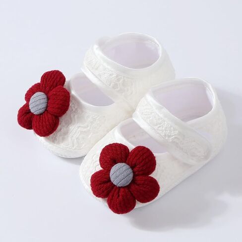 Baby Girls Floral Headband and Nonslip Walking Shoes Floor Shoes with Flower Hairband Set for Delicate Skin in Saudi Arabia