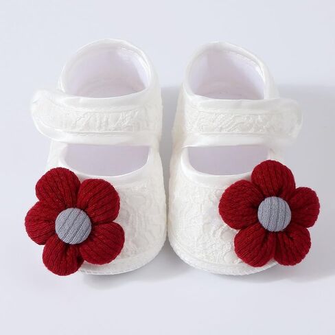 Baby Girls Floral Headband and Nonslip Walking Shoes Floor Shoes with Flower Hairband Set for Delicate Skin in Saudi Arabia