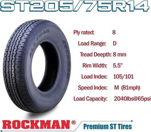 ROCKMAN TRAIRE TYRE ST205/75R14 8-PLY RANG in Kuwait