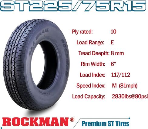 ROCKMAN TRAIRE TYRE ST205/75R14 8-PLY RANG in Kuwait