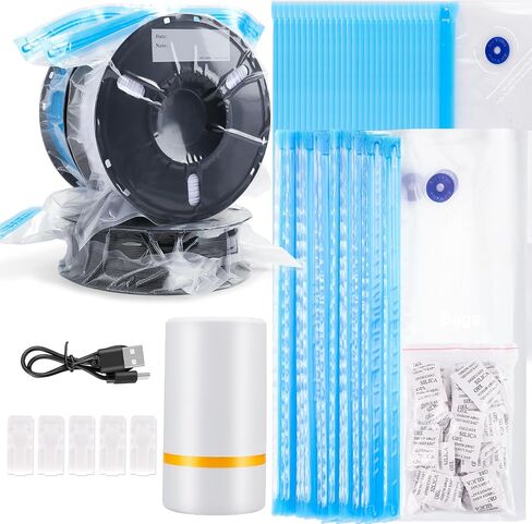 30 PCS Filament Storage Bags with Electric Auto Pump Kit-Includes 30 Filament Vacuum Storage Bags,30 Desiccants，5 Sealed Clips,for 3D Printer Filament Storage and Keep Filament Dry (13.4x11.8 inch) in Saudi Arabia