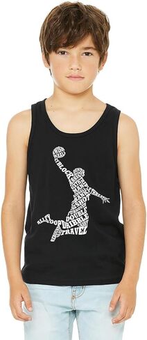 ThreadRock Boys Basketball Player Typography Word Art Youth Tank Top in Saudi Arabia