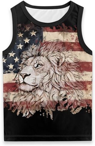 Tank Tops for Boys Casual Graphic Crew Neck Sleeveless T Shirts Kids Comfy Breathable Summer Athletic Tank in Saudi Arabia