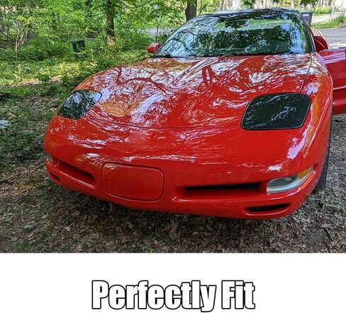 2PCS Headlight Cover for Corvette C5 1997-2004 Factory Style OE Replacement Part ABS Plastic Driver Side Passenger Side (Glossy Black) in Kuwait