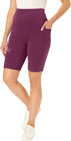 Woman Within Plus Size Stretch Cotton Pocket Bike Short in Saudi Arabia