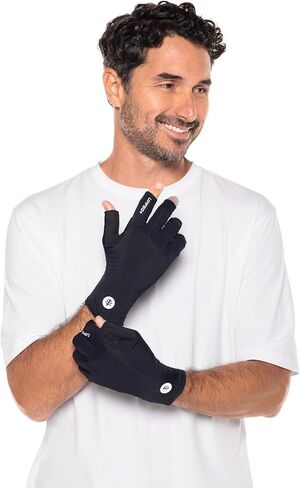 Coolibar UPF 50+ Unisex MaxShield Multi-Sport Fingerless Gloves, Sleek Grey, X-Small, Solid - Sun Protective in Saudi Arabia