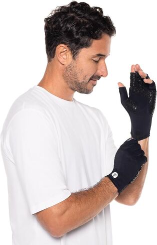 Coolibar UPF 50+ Unisex MaxShield Multi-Sport Fingerless Gloves, Sleek Grey, X-Small, Solid - Sun Protective in Saudi Arabia