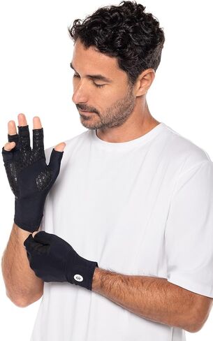 Coolibar UPF 50+ Unisex MaxShield Multi-Sport Fingerless Gloves, Sleek Grey, X-Small, Solid - Sun Protective in Saudi Arabia