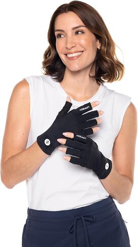 Coolibar UPF 50+ Unisex MaxShield Multi-Sport Fingerless Gloves, Sleek Grey, X-Small, Solid - Sun Protective in Saudi Arabia