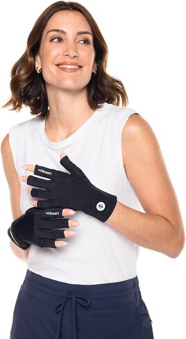 Coolibar UPF 50+ Unisex MaxShield Multi-Sport Fingerless Gloves, Sleek Grey, X-Small, Solid - Sun Protective in Saudi Arabia
