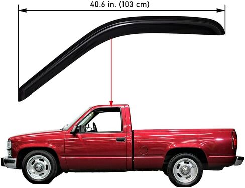 Lightronic WV192099 in-Channel Rain Guards, Dark Smoke, 2-Pieces Set, Fits 1988-1999 Chevrolet/GMC C/K1500/2500/3500 Regular Cab, 1995-1999 Chevrolet Tahoe, 1992-1999 GMC Yukon, 1992-1994 Blazer in Saudi Arabia