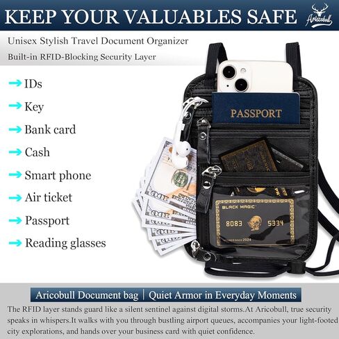 Neck Wallet - Rfid Wallet Women - passport holder for travel - Travel Wallet Passport Holder For Travel Women - 10.3x6.8inch (Dark Coffe) in Kuwait